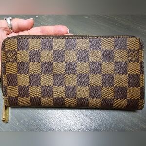Louis Vuitton long wallet Damier Zippy N60015 Ebene